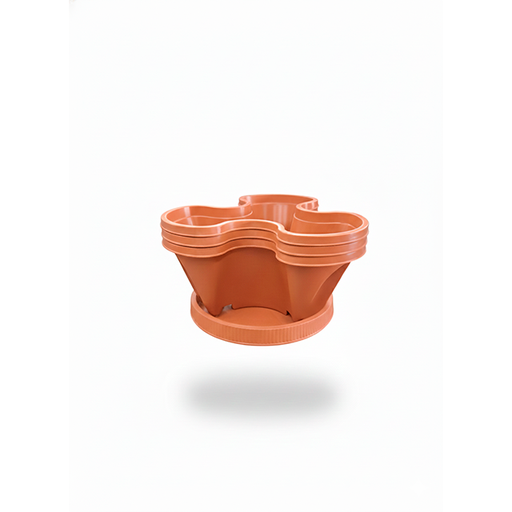 [15009649] MACETA MINI TREBOL PLAS 3 NIV TERRACOTA MEGA 92707