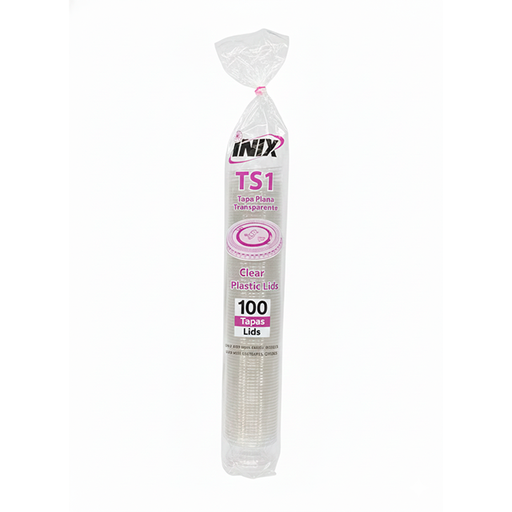 [1013989] TAPA PLANA P/VASO SOUFFLE 1 OZ TRANS PAQ 100 UN