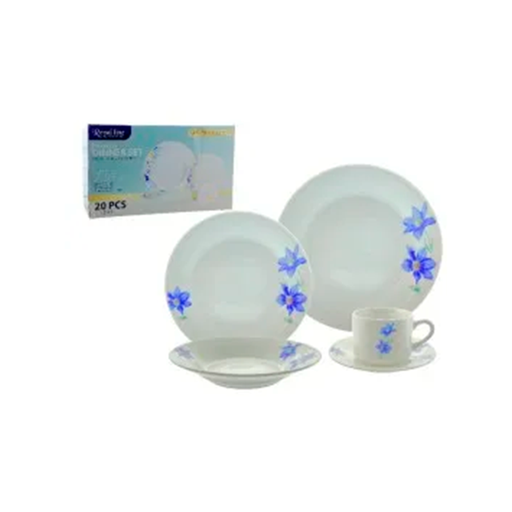 [15011442] VAJILLA PORCE BL/AZ/VD 20 PZ ROYAL MAYS 705-2605
