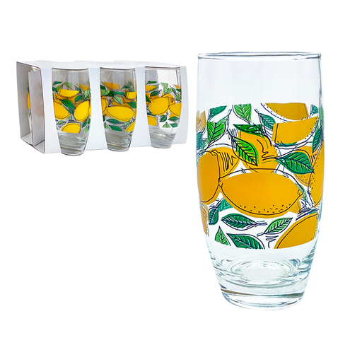 [15011516] SET 6 VASOS VID 14 OZ D/LIMON/HOJ TRANS/VD-AM HARTIN MAYS 751-L10700008F